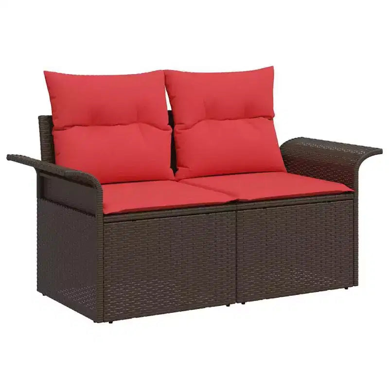 vidaXL Salon de jardin avec coussins 7 pcs Résine tressée marron
