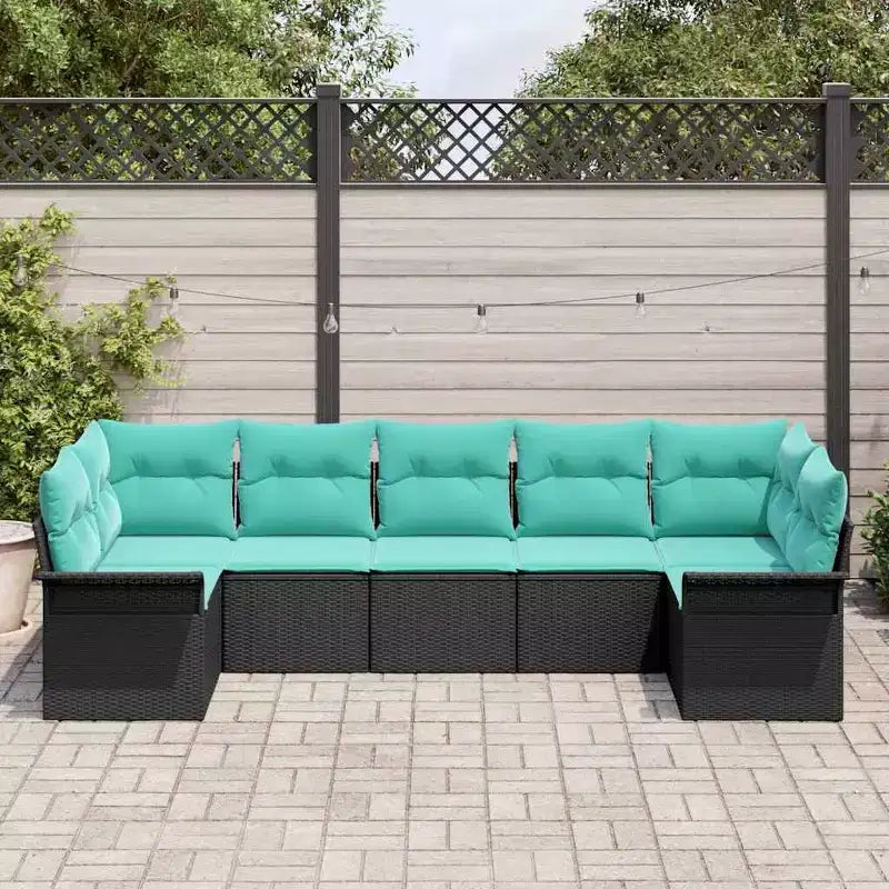 vidaXL Salon de jardin avec coussins 7 pcs Résine tressée marron