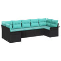 vidaXL Salon de jardin avec coussins 7 pcs Résine tressée marron