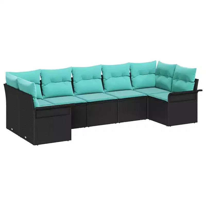 vidaXL Salon de jardin avec coussins 7 pcs Résine tressée marron