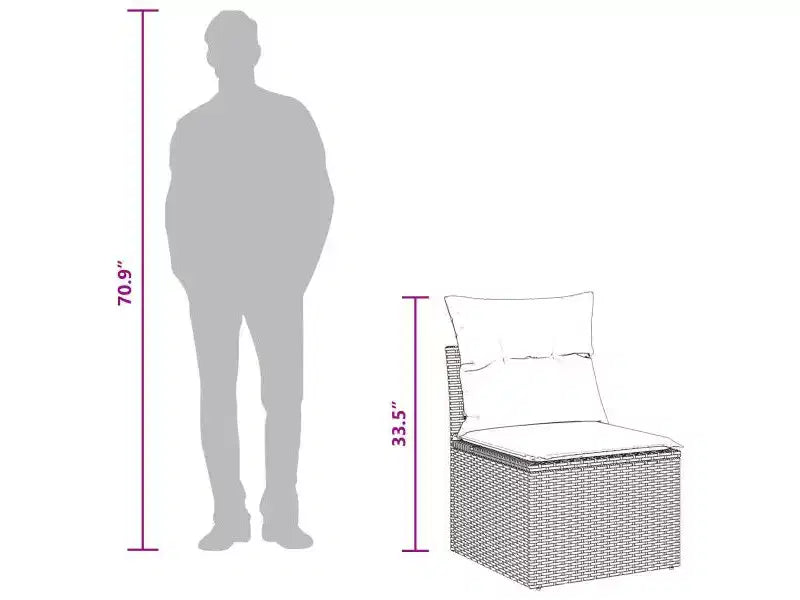 vidaXL Salon de jardin 7 pcs Marron Résine tressée