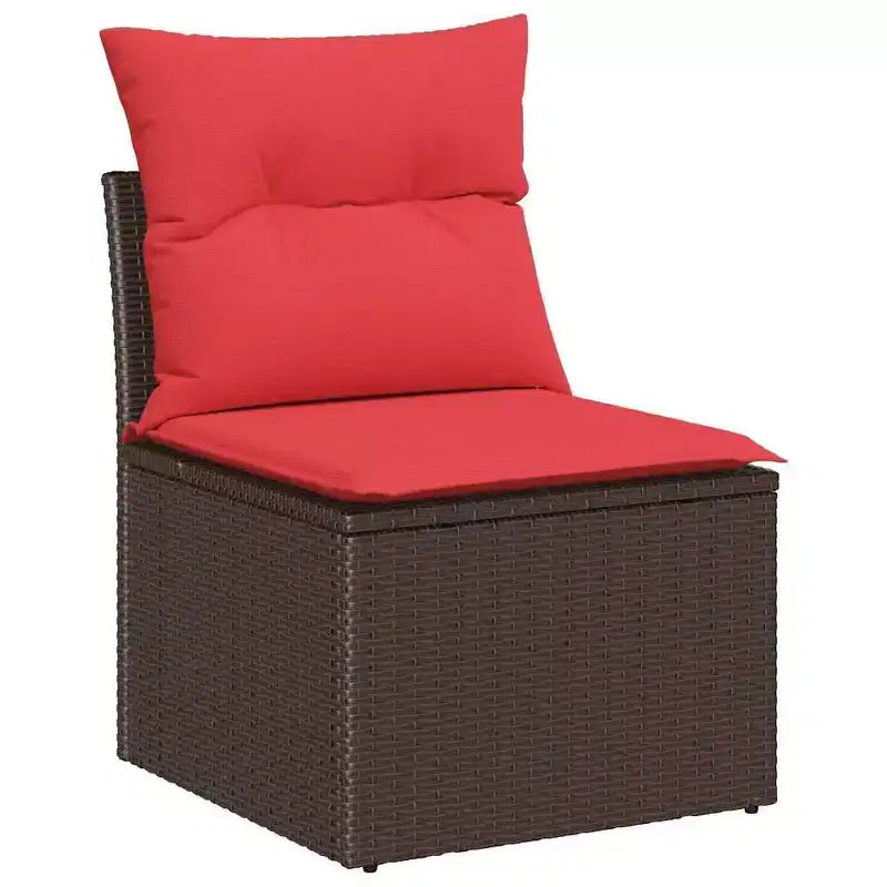 vidaXL Salon de jardin 7 pcs Marron Résine tressée