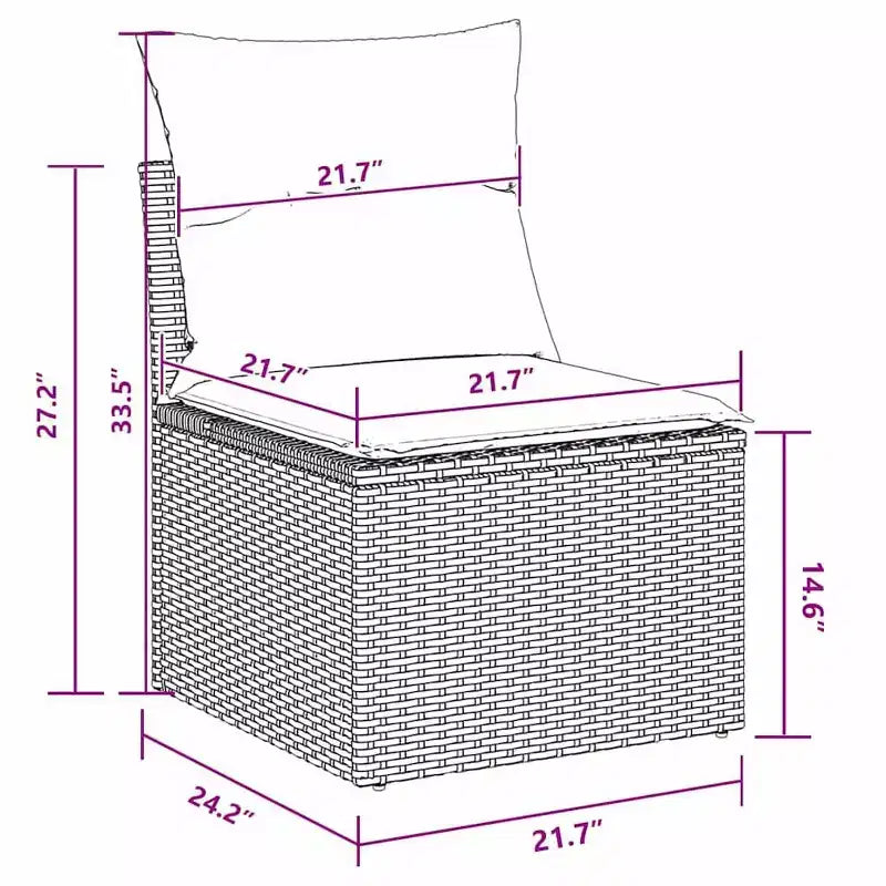 vidaXL Salon de jardin 7 pcs Marron Résine tressée