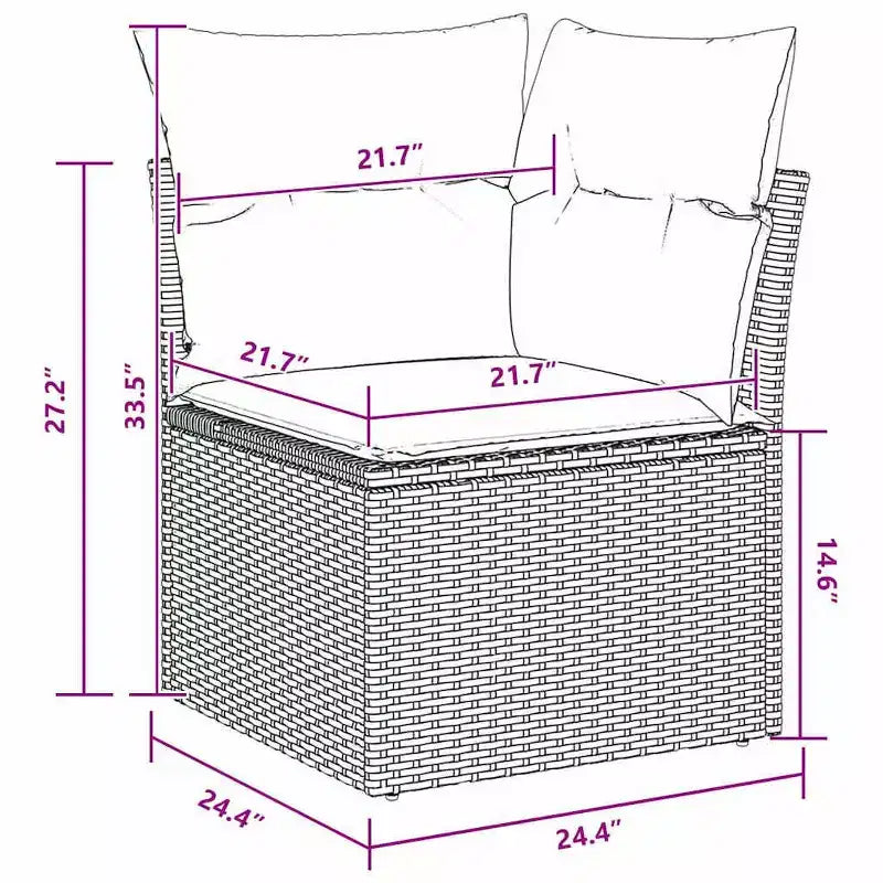 vidaXL Salon de jardin 7 pcs Marron Résine tressée