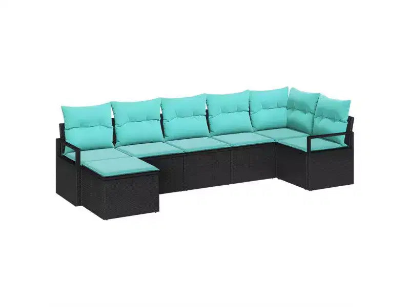 vidaXL Salon de jardin 7 pcs Marron Résine tressée