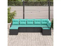 vidaXL Salon de jardin 7 pcs Marron Résine tressée