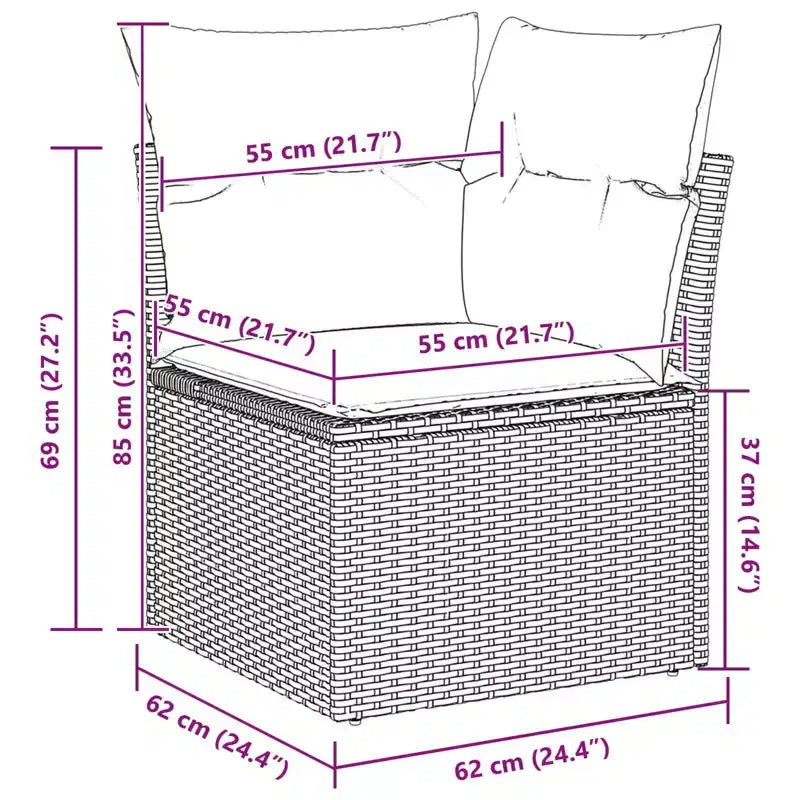 vidaXL Salon de jardin 8 pcs Marron résine tressée