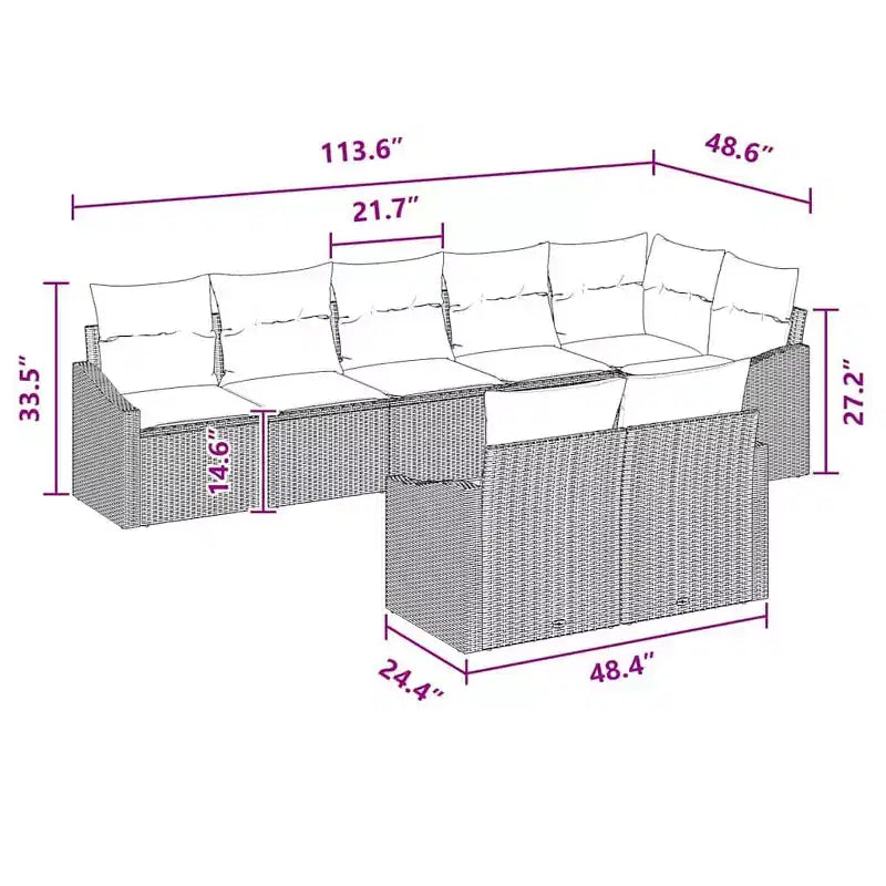 vidaXL Salon de jardin 8 pcs Marron résine tressée