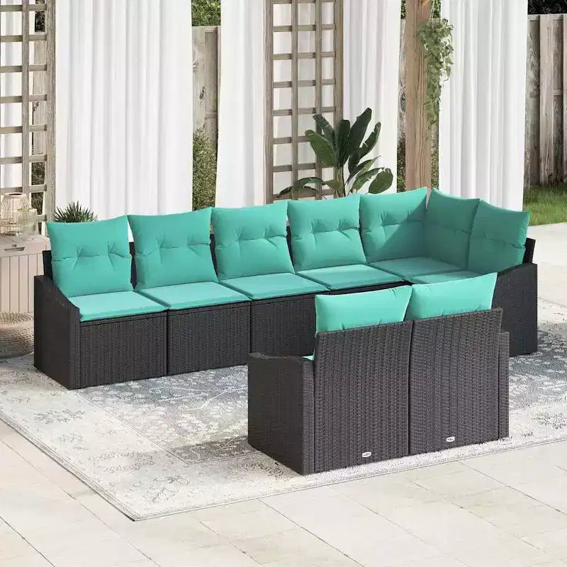 vidaXL Salon de jardin 8 pcs Marron résine tressée