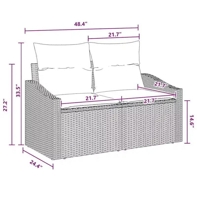 vidaXL Salon de jardin 8 pcs Marron résine tressée