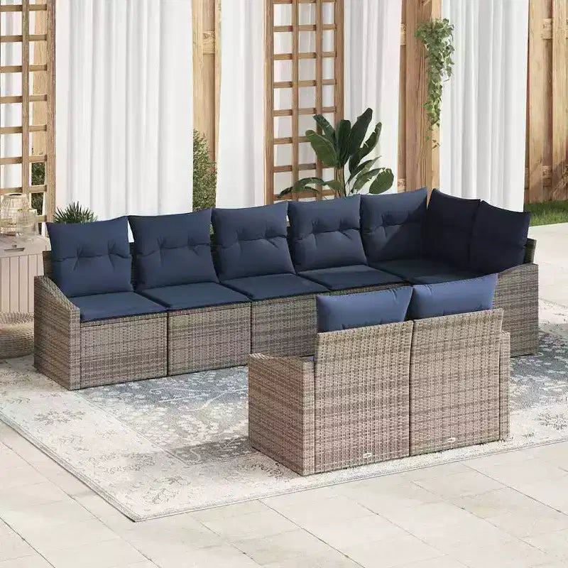 vidaXL Salon de jardin 8 pcs Marron résine tressée