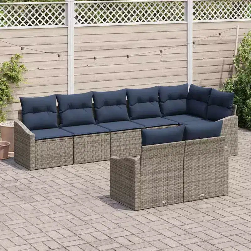 vidaXL Salon de jardin 8 pcs Marron résine tressée