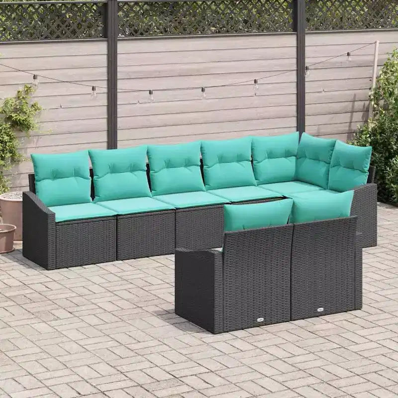 vidaXL Salon de jardin 8 pcs Marron résine tressée
