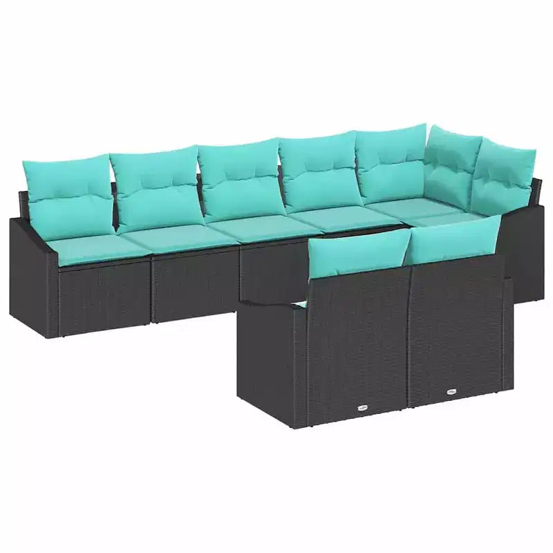 vidaXL Salon de jardin 8 pcs Marron résine tressée
