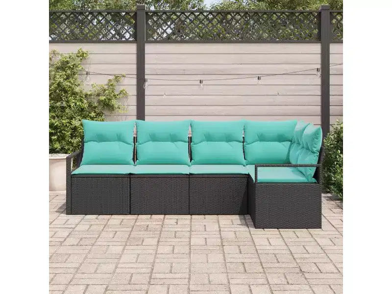 vidaXL Salon de jardin 5 pcs Marron Résine tressée