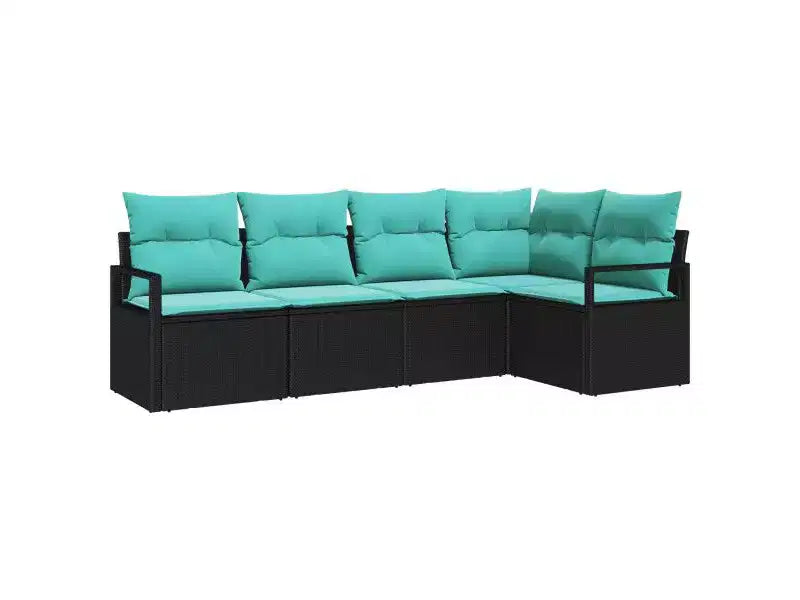vidaXL Salon de jardin 5 pcs Marron Résine tressée