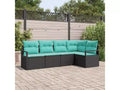 vidaXL Salon de jardin 5 pcs Marron Résine tressée