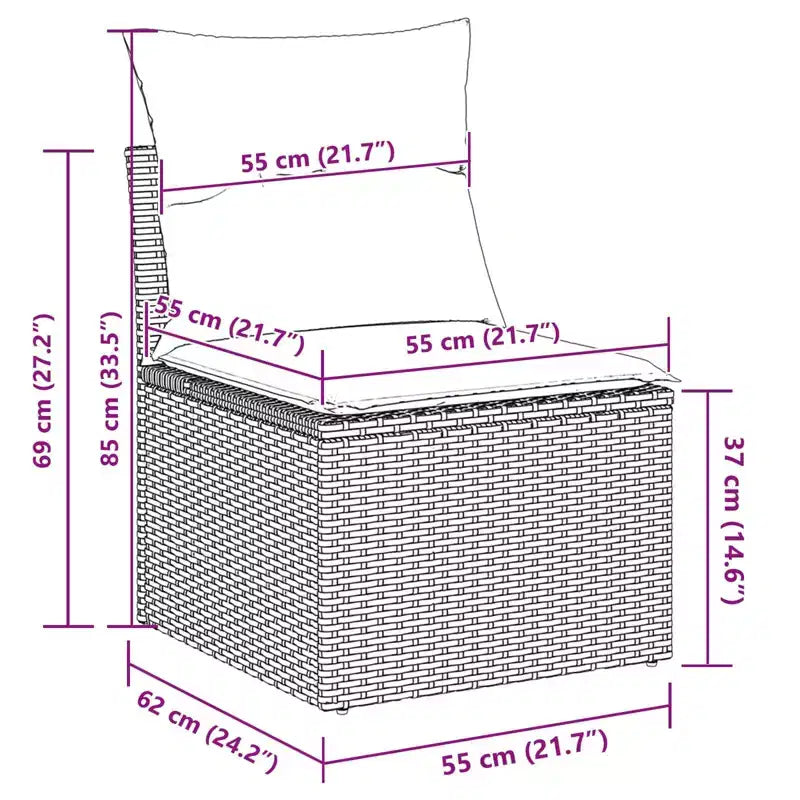 vidaXL Salon de jardin avec coussins 4 pcs Résine tressée marron