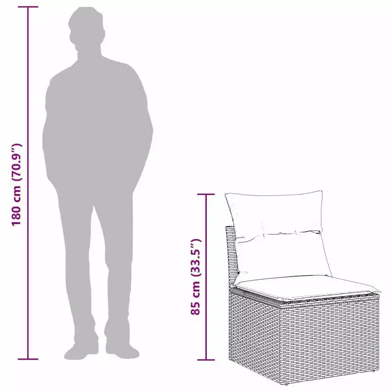 vidaXL Salon de jardin avec coussins 4 pcs Résine tressée marron