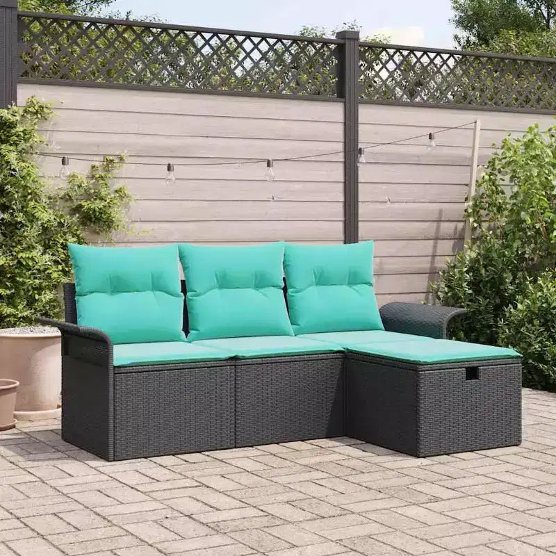 vidaXL Salon de jardin 4 pcs Marron et rouge 196 x 117 x 85 cm