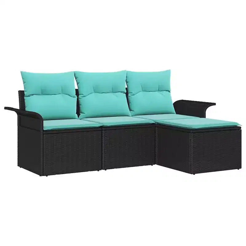 vidaXL Salon de jardin 4 pcs Marron et rouge 196 x 117 x 85 cm