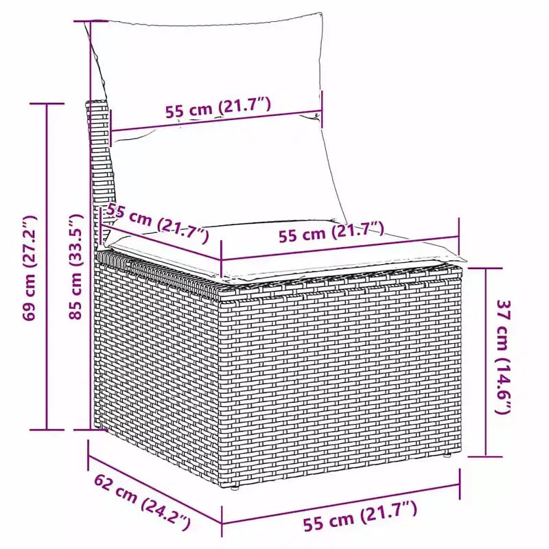 vidaXL Salon de jardin avec coussins 5 pcs Résine tressée marron
