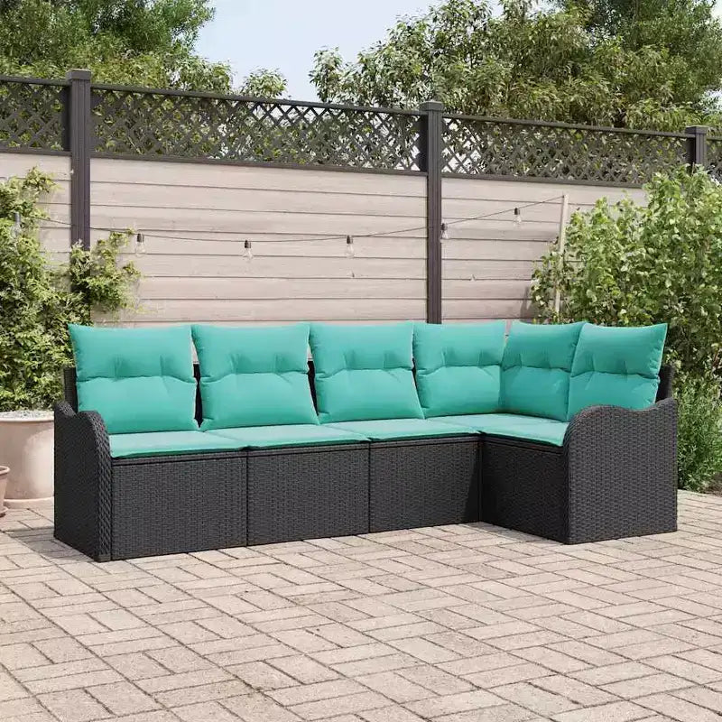 vidaXL Salon de jardin avec coussins 5 pcs Résine tressée marron