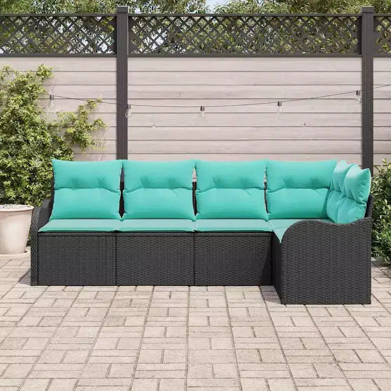 vidaXL Salon de jardin avec coussins 5 pcs Résine tressée marron