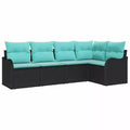 vidaXL Salon de jardin avec coussins 5 pcs Résine tressée marron