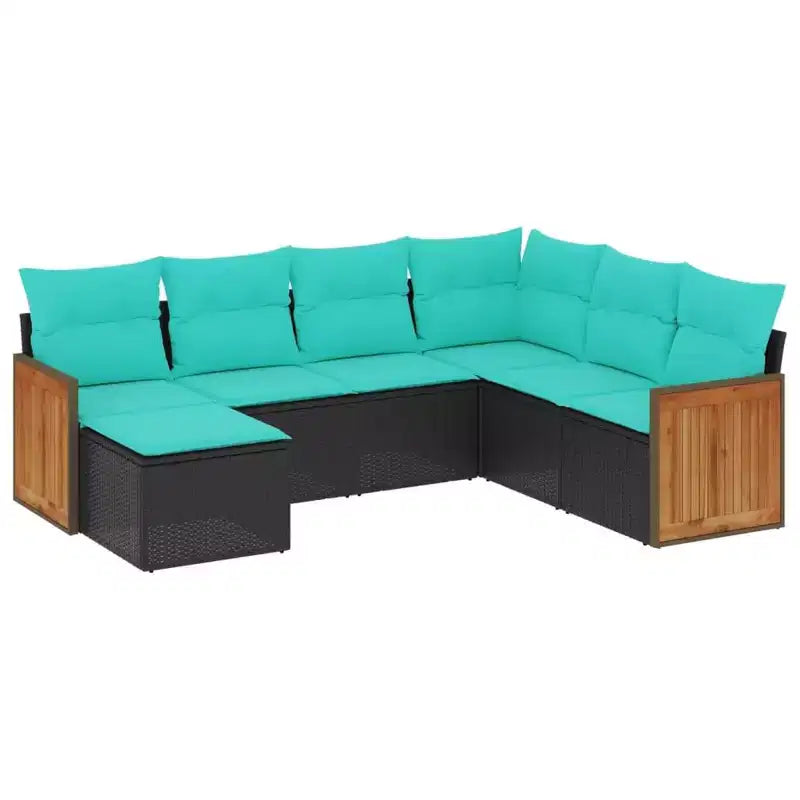 vidaXL Patio Sofa Set - Engineered Wood, Black, Gray, With Table, Without Table
