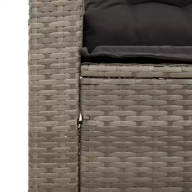 vidaXL Ensemble de canapés de jardin avec coussins, 5 pièces, rotin synthétique, acacia