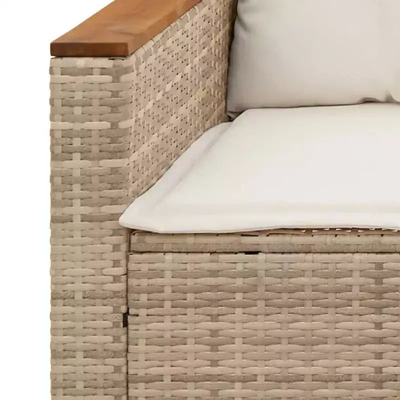 vidaXL Ensemble de canapés de jardin avec coussins, 5 pièces, rotin synthétique, acacia