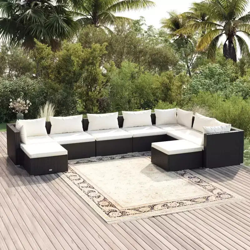 vidaXL Salon de jardin en résine tressée Grand modulaire