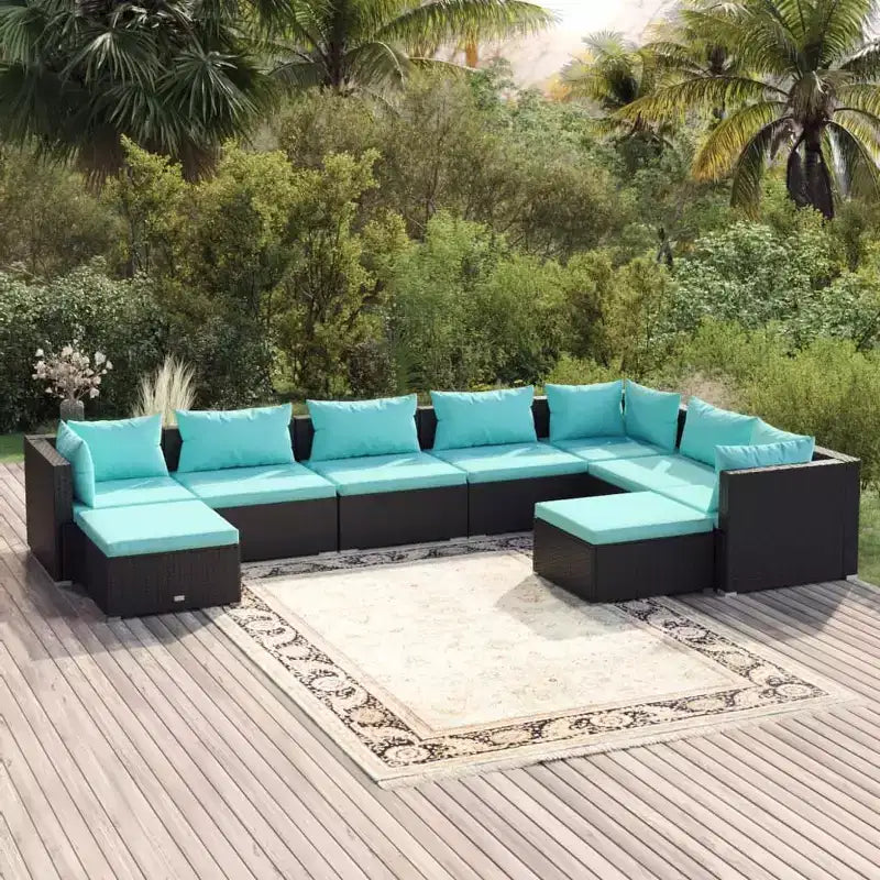 vidaXL Salon de jardin en résine tressée Grand modulaire