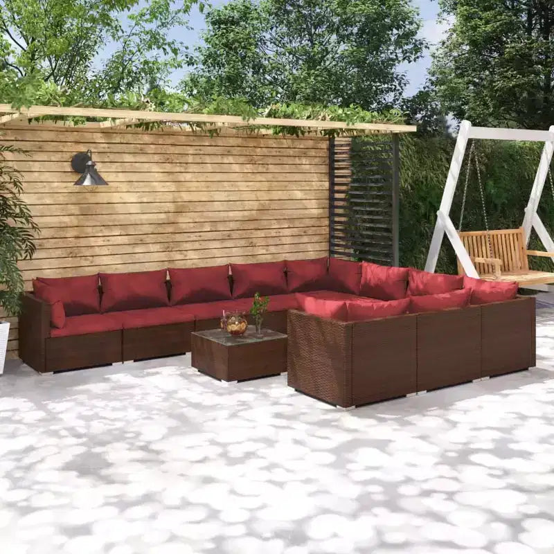 vidaXL Salon de jardin en résine tressée Grand modulaire