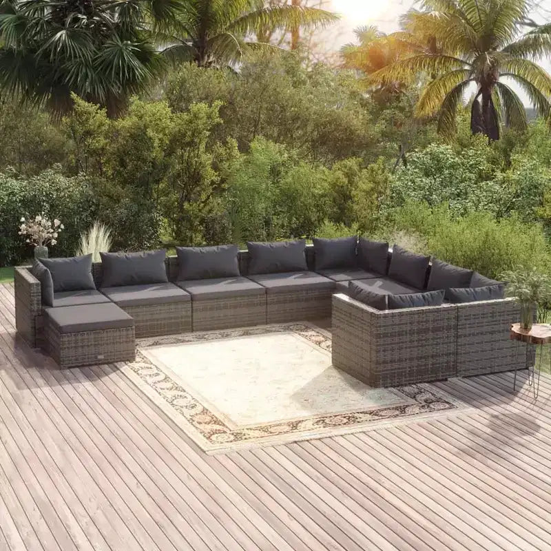 vidaXL Salon de jardin en résine tressée Grand modulaire