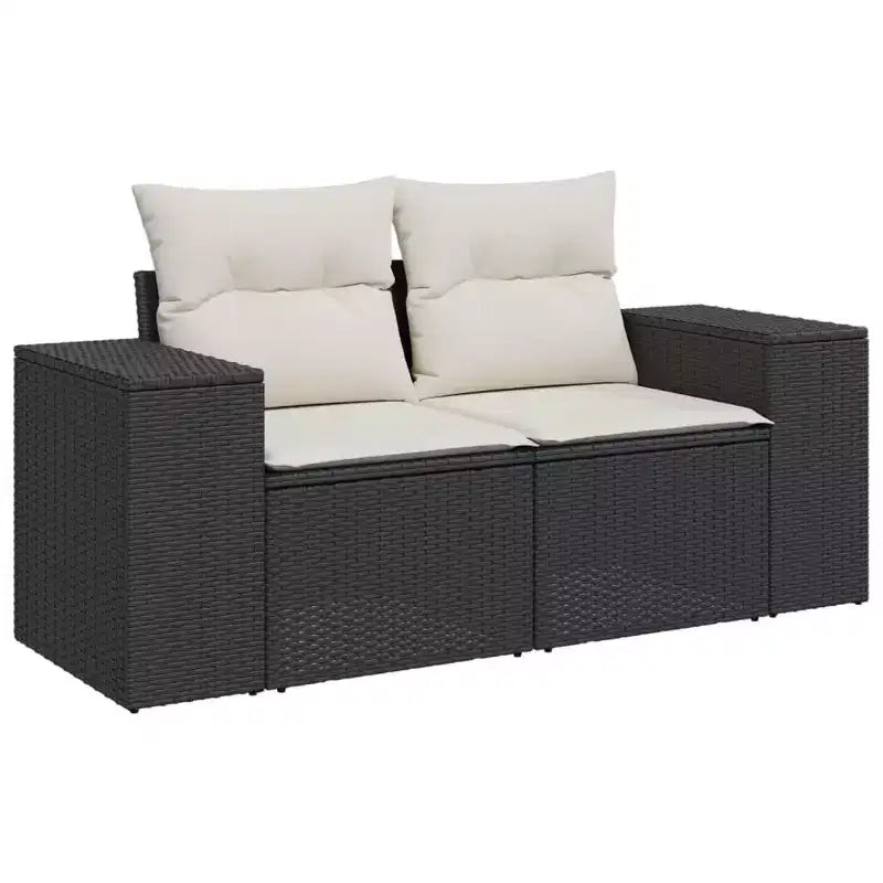 vidaXL Salon de jardin 7 pièces avec coussins, sectionnel d'extérieur en résine tressée, design modulaire, plusieurs coloris