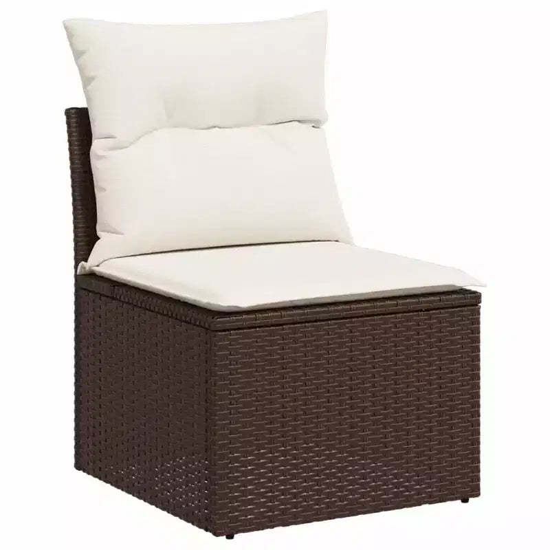 vidaXL Salon de jardin 7 pièces avec coussins, sectionnel d'extérieur en résine tressée, design modulaire, plusieurs coloris