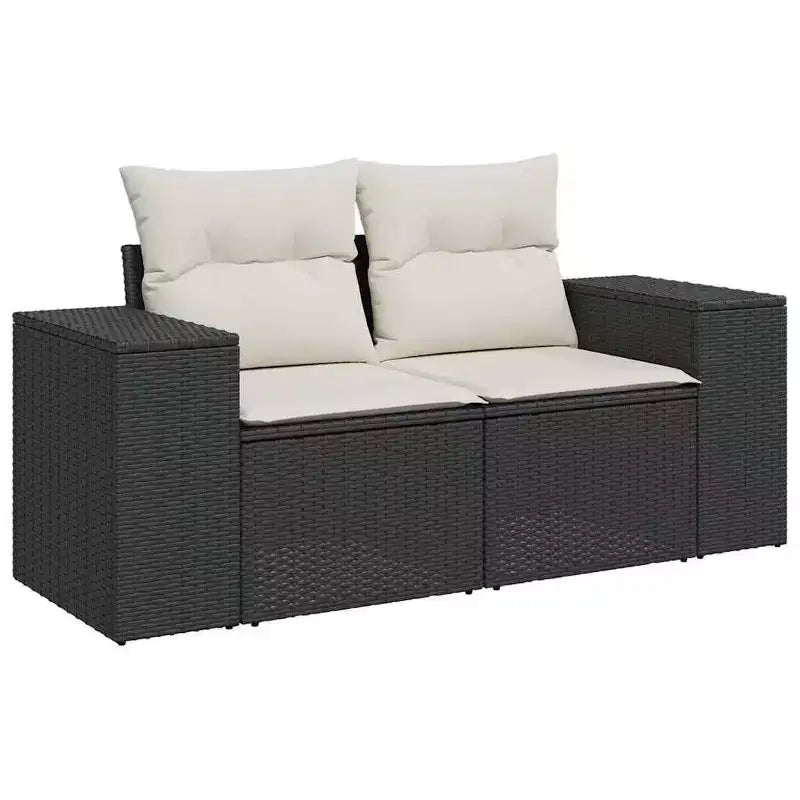 vidaXL Salon de jardin 7 pièces avec coussins, sectionnel d'extérieur en résine tressée, design modulaire, plusieurs coloris