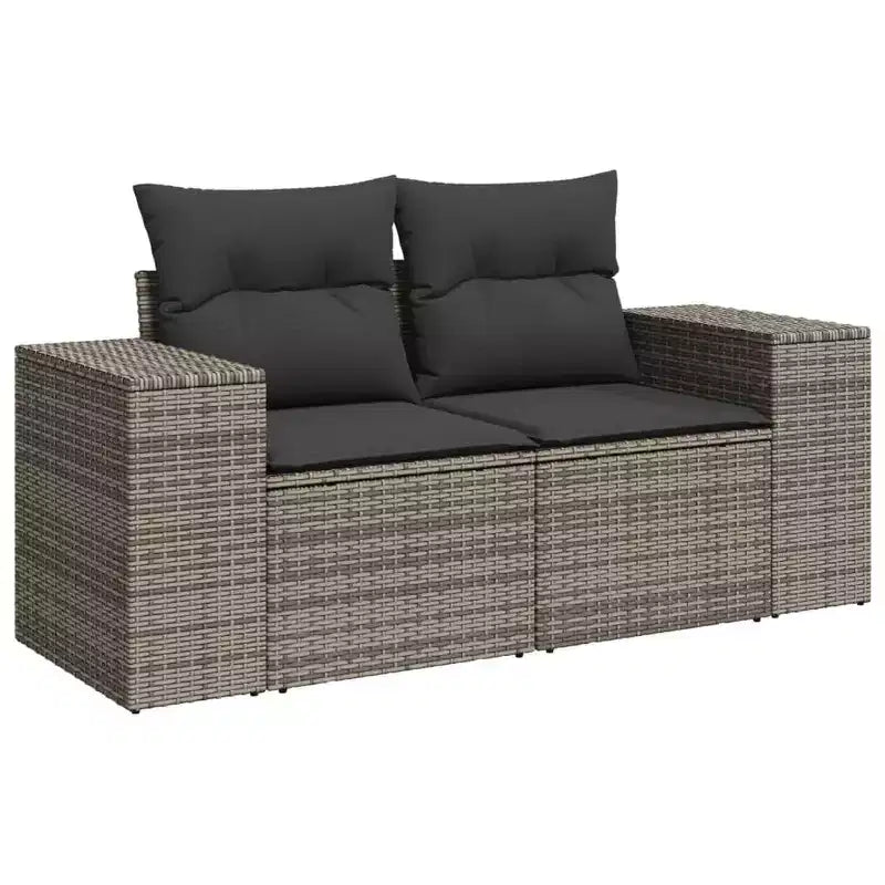 vidaXL Salon de jardin 7 pièces avec coussins, sectionnel d'extérieur en résine tressée, design modulaire, plusieurs coloris