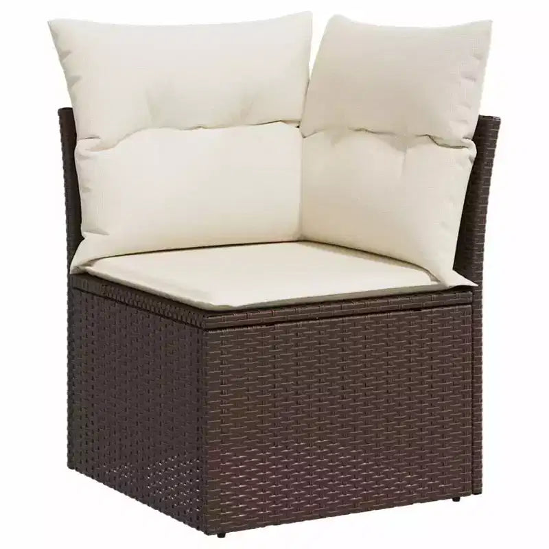 vidaXL Salon de jardin 7 pièces avec coussins, sectionnel d'extérieur en résine tressée, design modulaire, plusieurs coloris