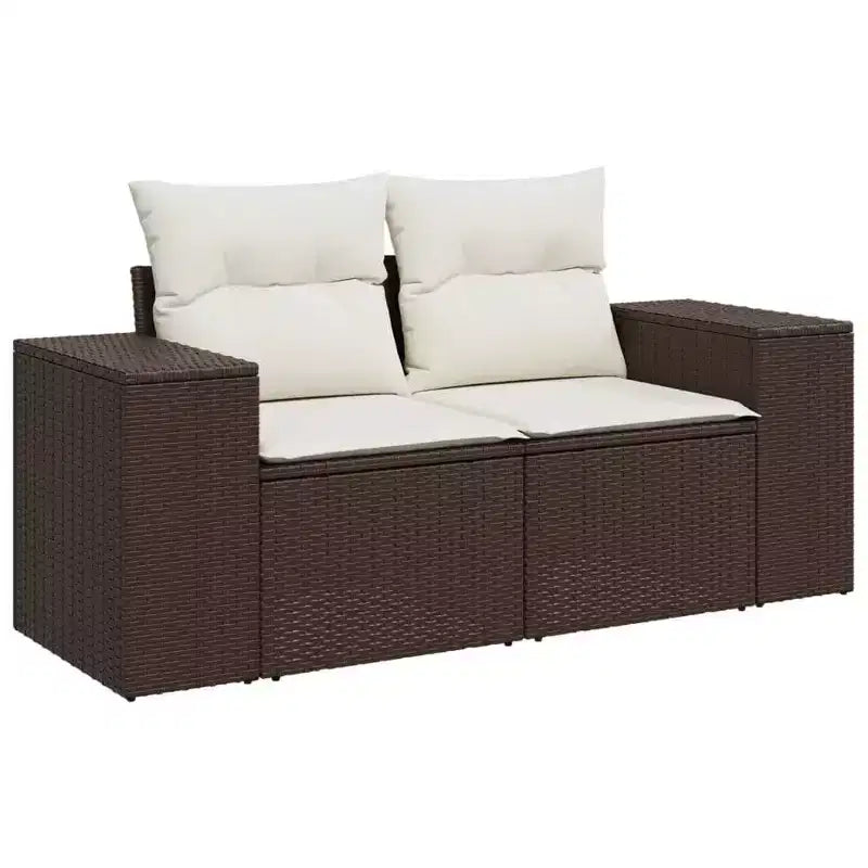 vidaXL Salon de jardin 7 pièces avec coussins, sectionnel d'extérieur en résine tressée, design modulaire, plusieurs coloris