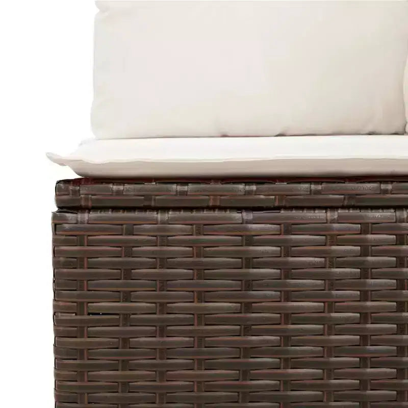 vidaXL Salon de jardin 7 pièces avec coussins, sectionnel d'extérieur en résine tressée, design modulaire, plusieurs coloris