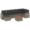 vidaXL 8 Piece Patio Sofa Set with Cushions Beige Poly Rattan