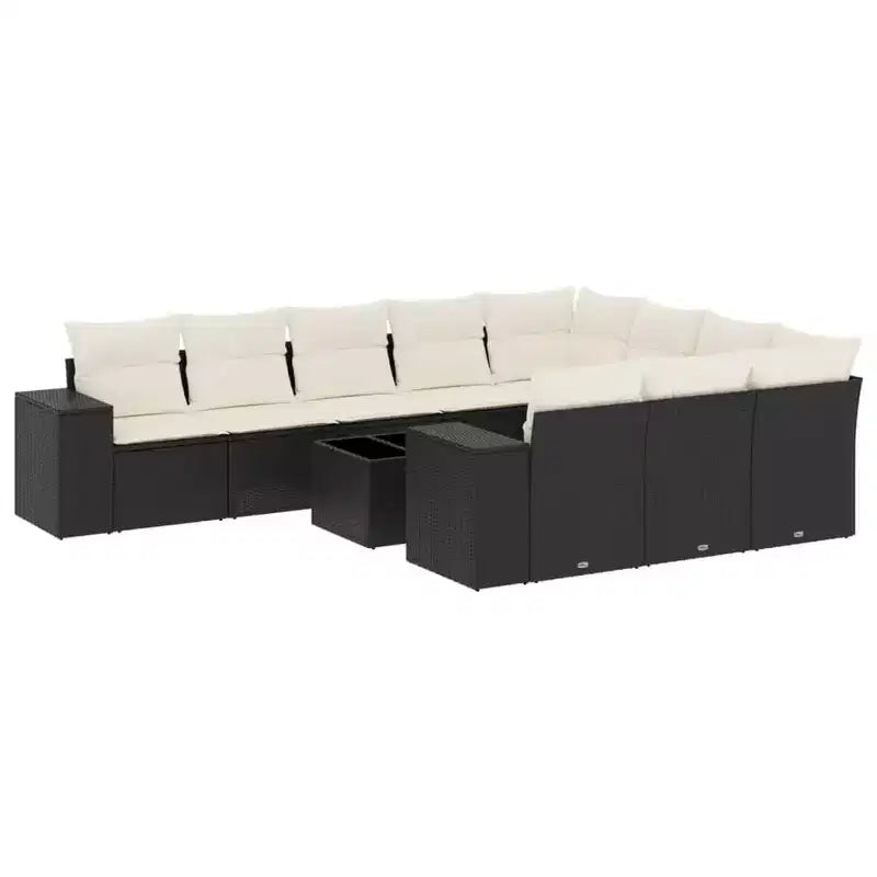 vidaXL 11 Piece Patio Sofa Set with Cushions Poly Rattan