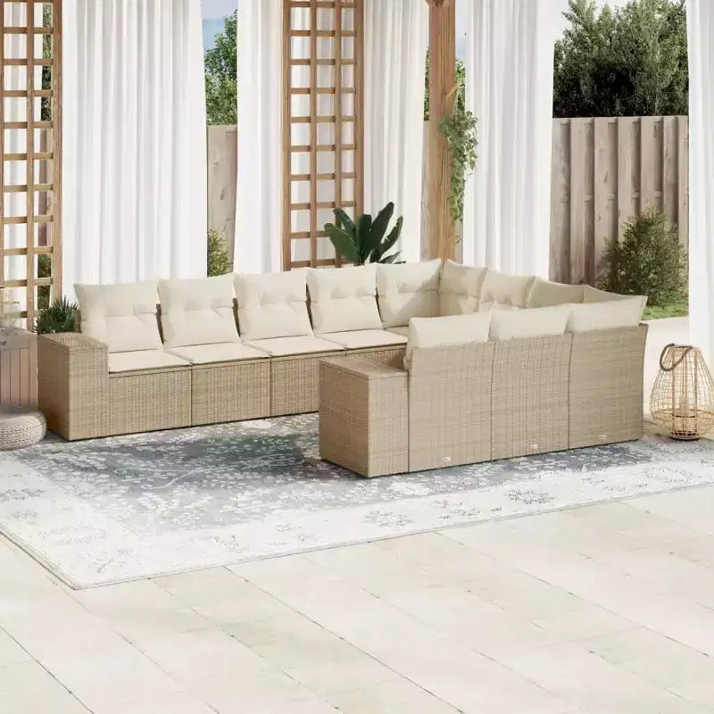 vidaXL Salon de jardin 11 pièces en résine tressée avec coussins