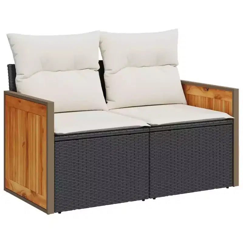 vidaXL Salon de jardin 6 pièces en résine tressée avec coussins