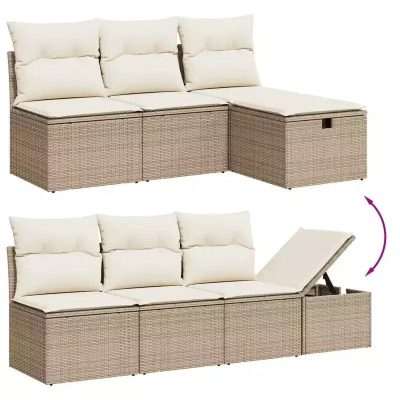 vidaXL Ensemble de canapés de jardin 7 pièces avec coussins, sectionnel d'extérieur en résine tressée, plusieurs couleurs, design modulaire