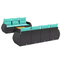 vidaXL 8 Piece Garden Sofa Set with Cushions Poly Rattan
