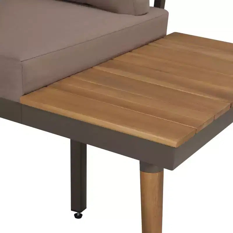 vidaXL Salon de jardin 4 pièces avec coussins en bois d'acacia massif marron